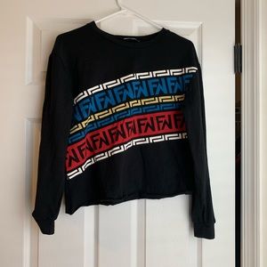 Black fashion nova cropped long sleeve